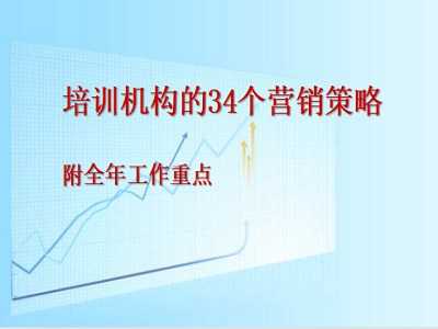 【招生推广-课件】培训机构的34个营销策略（附全年工作重点）
